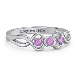 Twin Hearts with Centre Bezel Ring