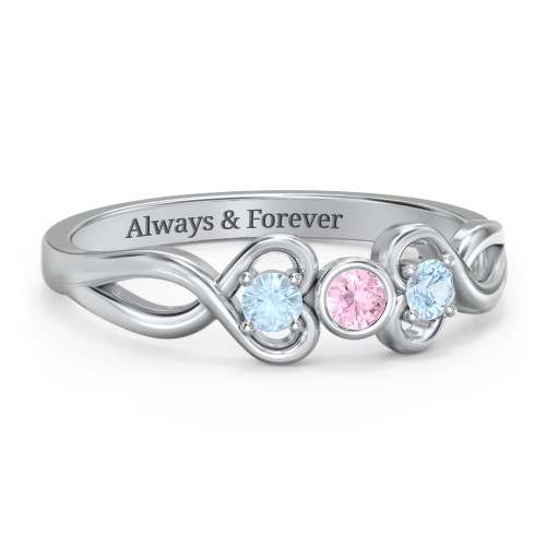 Twin Hearts with Centre Bezel Ring