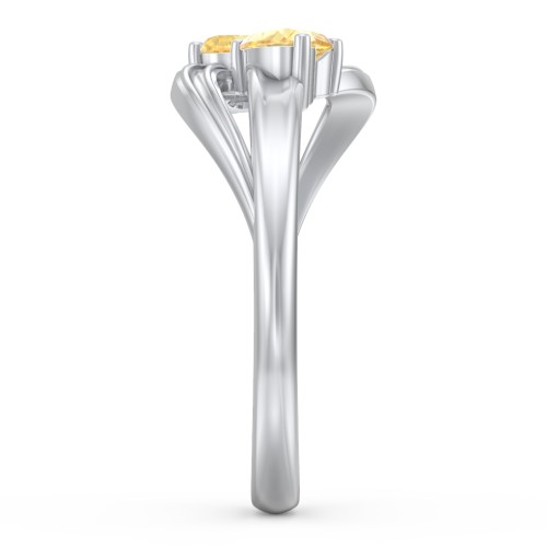 A "Couple" of Hearts Ring – Sterling Silver with Citrine