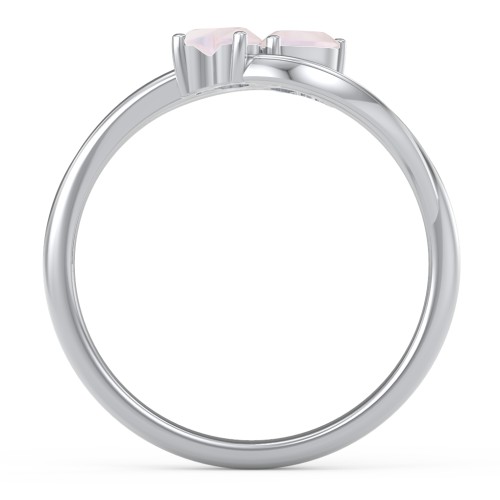 A "Couple" of Hearts Ring – Sterling Silver with Opal