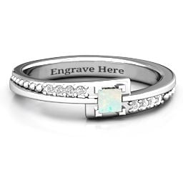 Princess Cut Ring with Accents