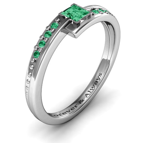 Princess Cut Ring with Accents