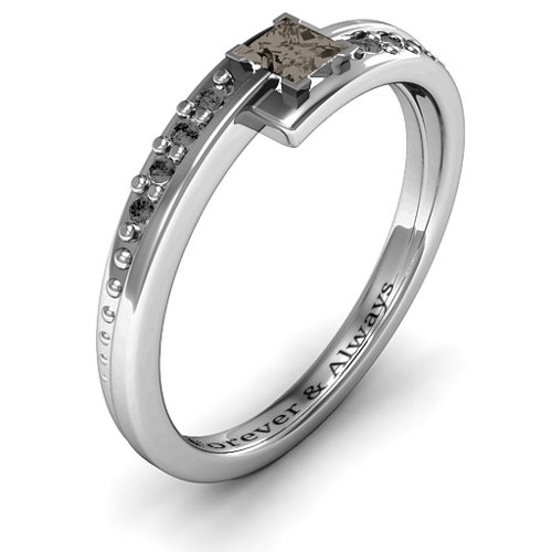 Princess Cut Ring with Accents