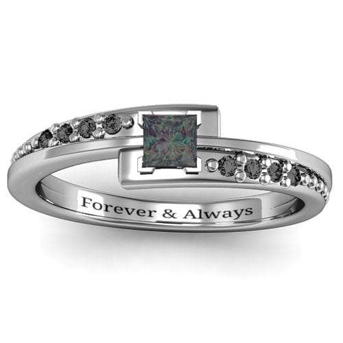 Princess Cut Ring with Accents