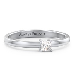 Elegant Princess Ring in 925 Sterling Silver with Diamond