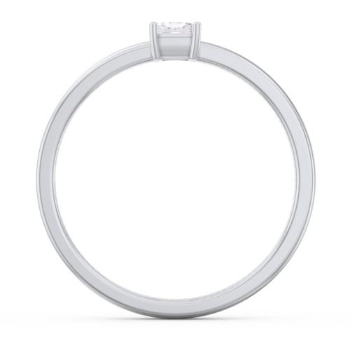 Elegant Princess Ring – Sterling Silver with Diamond