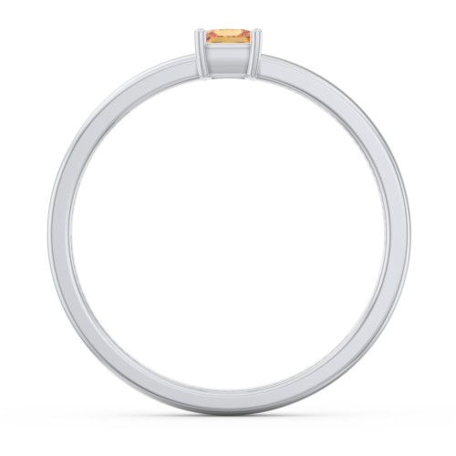 Elegant Princess Ring – Sterling Silver with Citrine