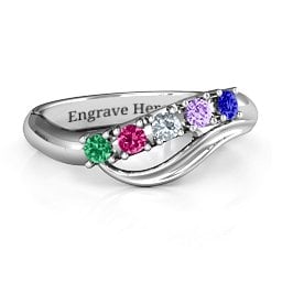 Five Stone Wave Ring