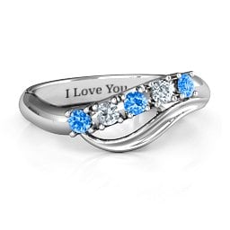 Five Stone Wave Ring