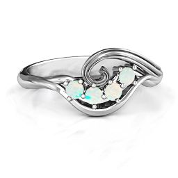 3 - 8 Stone Swirl Ring