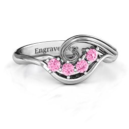 3 - 8 Stone Swirl Ring