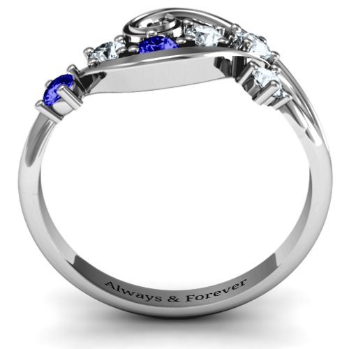 3 - 8 Stone Swirl Ring