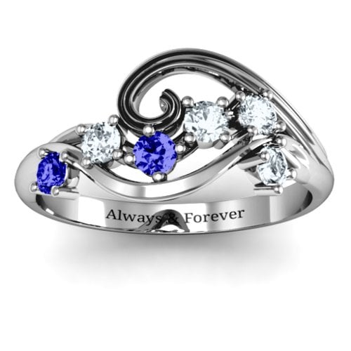 3 - 8 Stone Swirl Ring