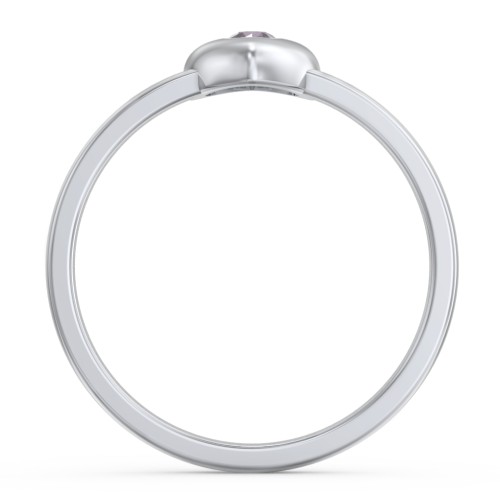 Solid Heart with Gemstone Ring
