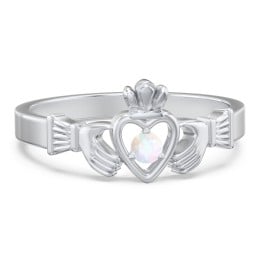 Round Stone Claddagh Ring
