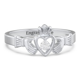 Round Stone Claddagh Ring