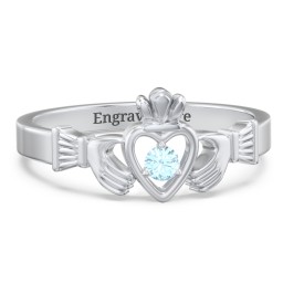 Round Stone Claddagh Ring