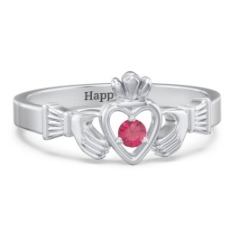 Round Stone Claddagh Ring