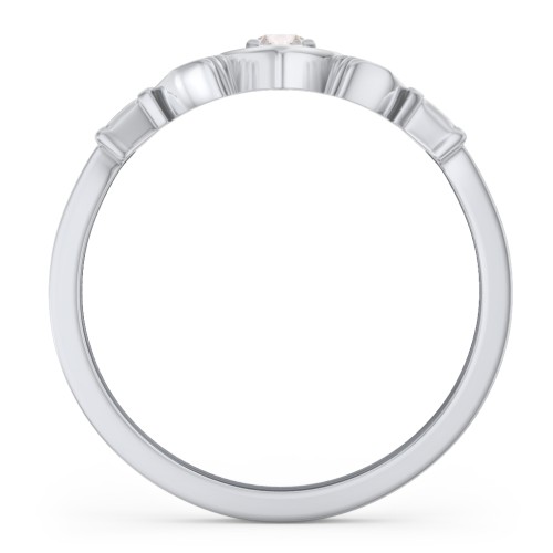 Round Stone Claddagh Ring – Sterling Silver with Cubic Zirconia