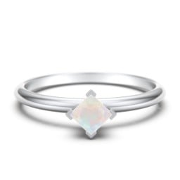 Stacking Ring with Compass Set Princess Gemstone