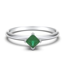 Stacking Ring with Compass Set Princess Gemstone