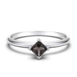 Stacking Ring with Compass Set Princess Gemstone