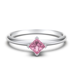 Stacking Ring with Compass Set Princess Gemstone
