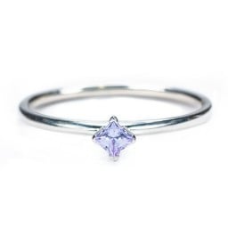 Stacking Ring with Compass Set Princess Gemstone