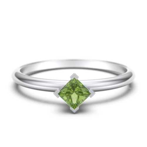 Stacking Ring with Compass Set Princess Gemstone