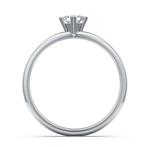 Stacking Ring with Compass Set Princess Gemstone – Sterling Silver with Diamond