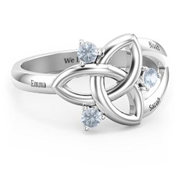 Siobhán Celtic Knot Ring in 925 Sterling Silver with Aquamarine