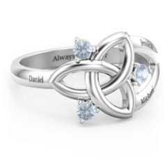Siobhán Celtic Knot Ring – Sterling Silver with Aquamarine