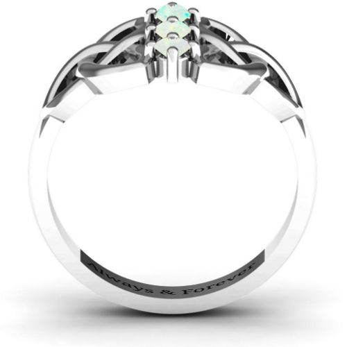 Sláine Celtic Knot Ring – Sterling Silver with Opal