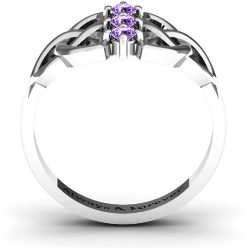 Sláine Celtic Knot Ring – Sterling Silver with Amethyst