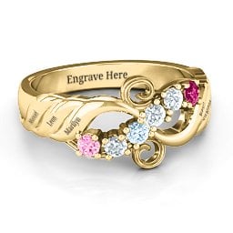 Ariel Wave and Swirl Ring