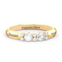 Twin Circular Half Bezel Twin Accent Ring