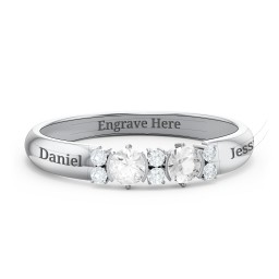 Twin Circular Half Bezel Twin Accent Ring