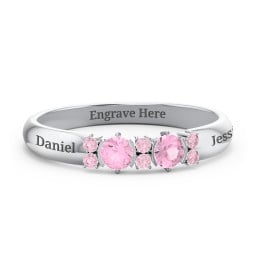 Twin Circular Half Bezel Twin Accent Ring