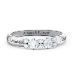 Twin Circular Half Bezel Twin Accent Ring