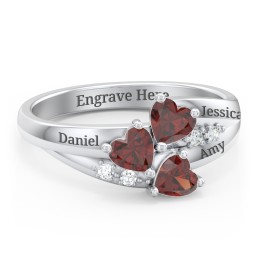 Heart Cluster Ring with Accents