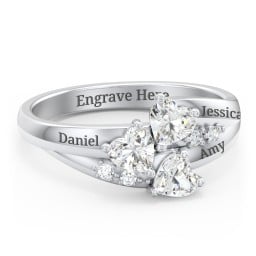 Heart Cluster Ring with Accents