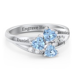 Heart Cluster Ring with Accents