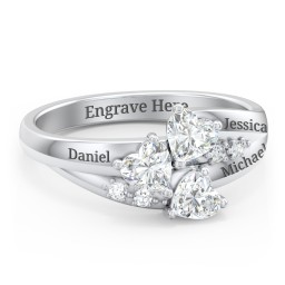 Heart Cluster Ring with Accents