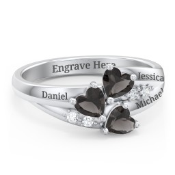 Heart Cluster Ring with Accents