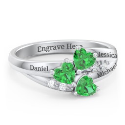 Heart Cluster Ring with Accents