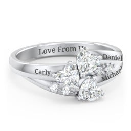 Heart Cluster Ring with Accents