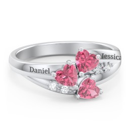 Heart Cluster Ring with Accents