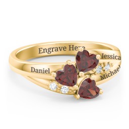 Heart Cluster Ring with Accents