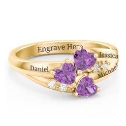 Heart Cluster Ring with Accents