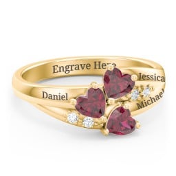 Heart Cluster Ring with Accents